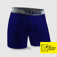 Navy-No Bounce Quick Dry No Chafe Boxer Brief - Mid Length-XL