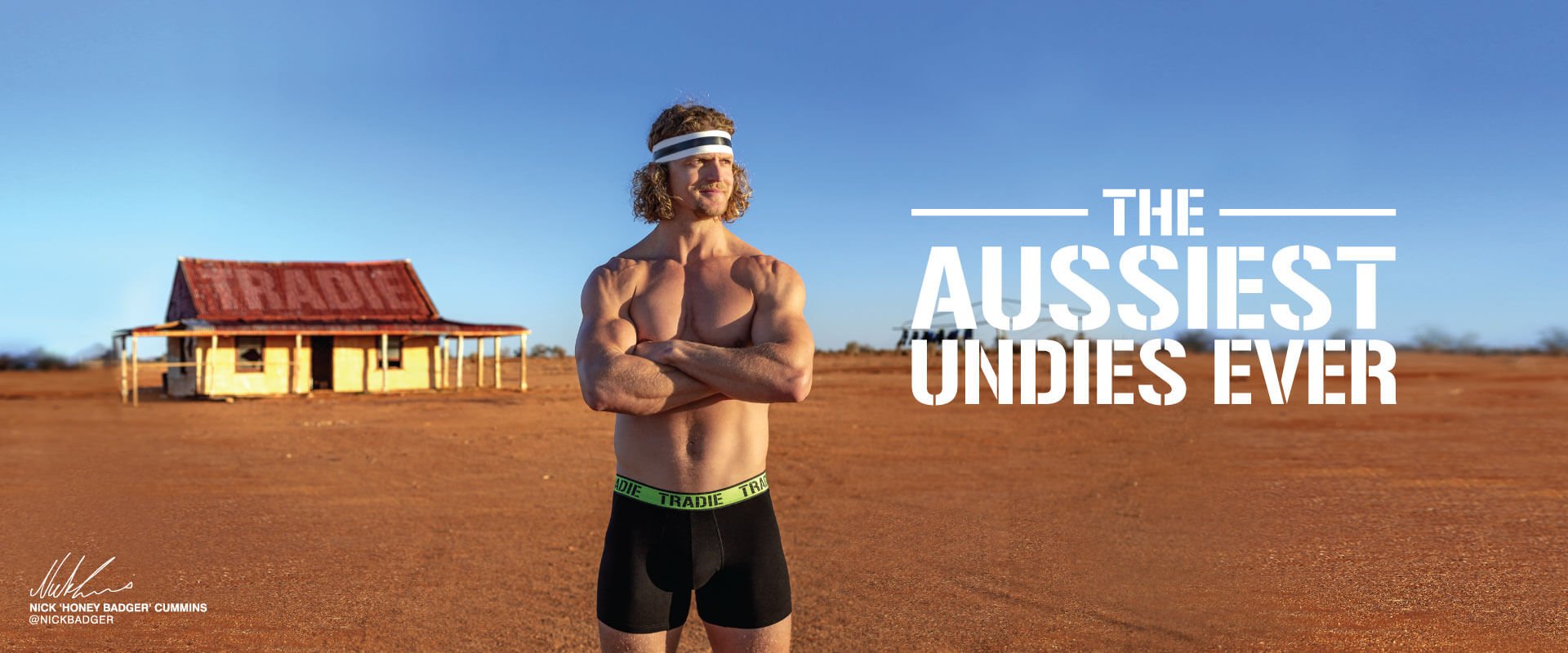 Nick 'The Honey Badger' Cummins is here for the new Tradie Underwear promo