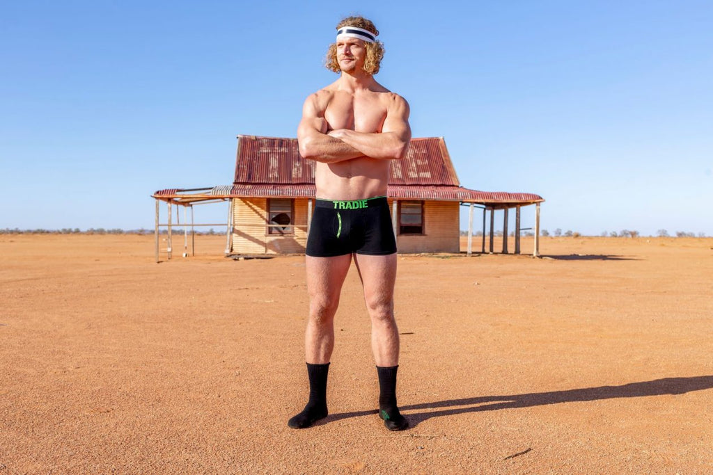 The Honey Badger gets footloose in the Tradie's new bamboo socks in the latest spot via The Incubator