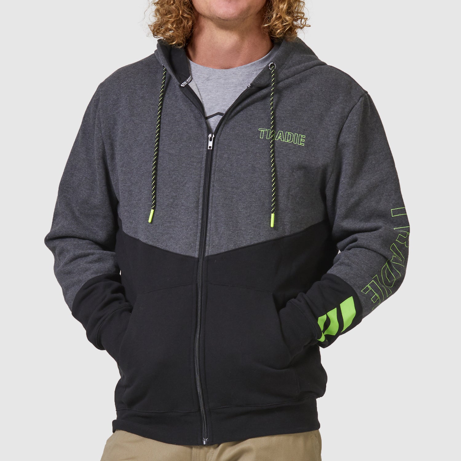 Block Zip Up Hoodie