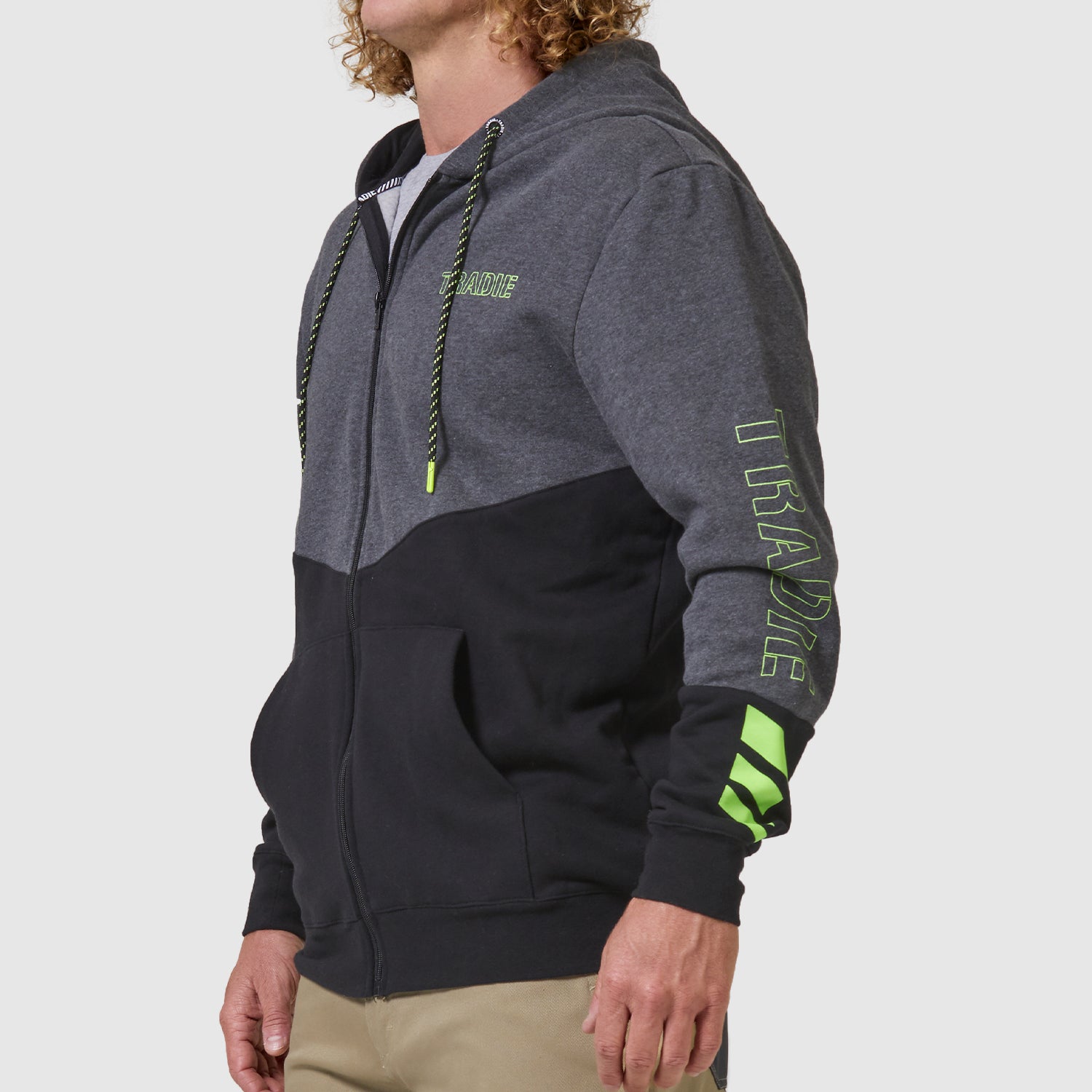 Block Zip Up Hoodie
