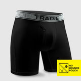 Black-No Bounce Quick Dry No Chafe Boxer Brief - Long Leg-5XL